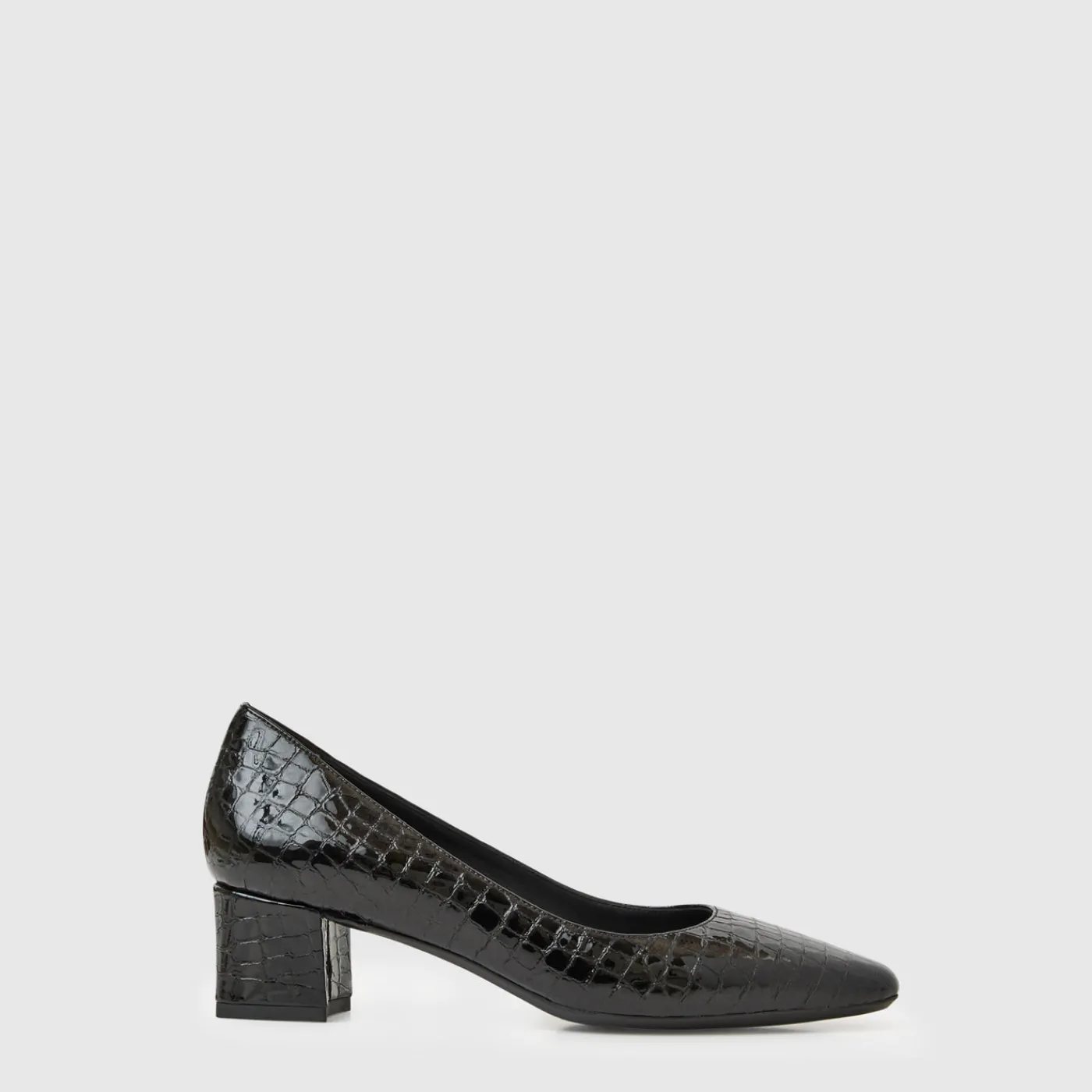 Heels*Aquatalia Pasha Black embossed croc