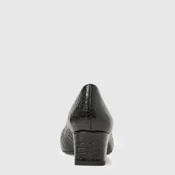 Heels*Aquatalia Pasha Black embossed croc