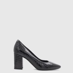 Heels*Aquatalia Peony Black embossed croc