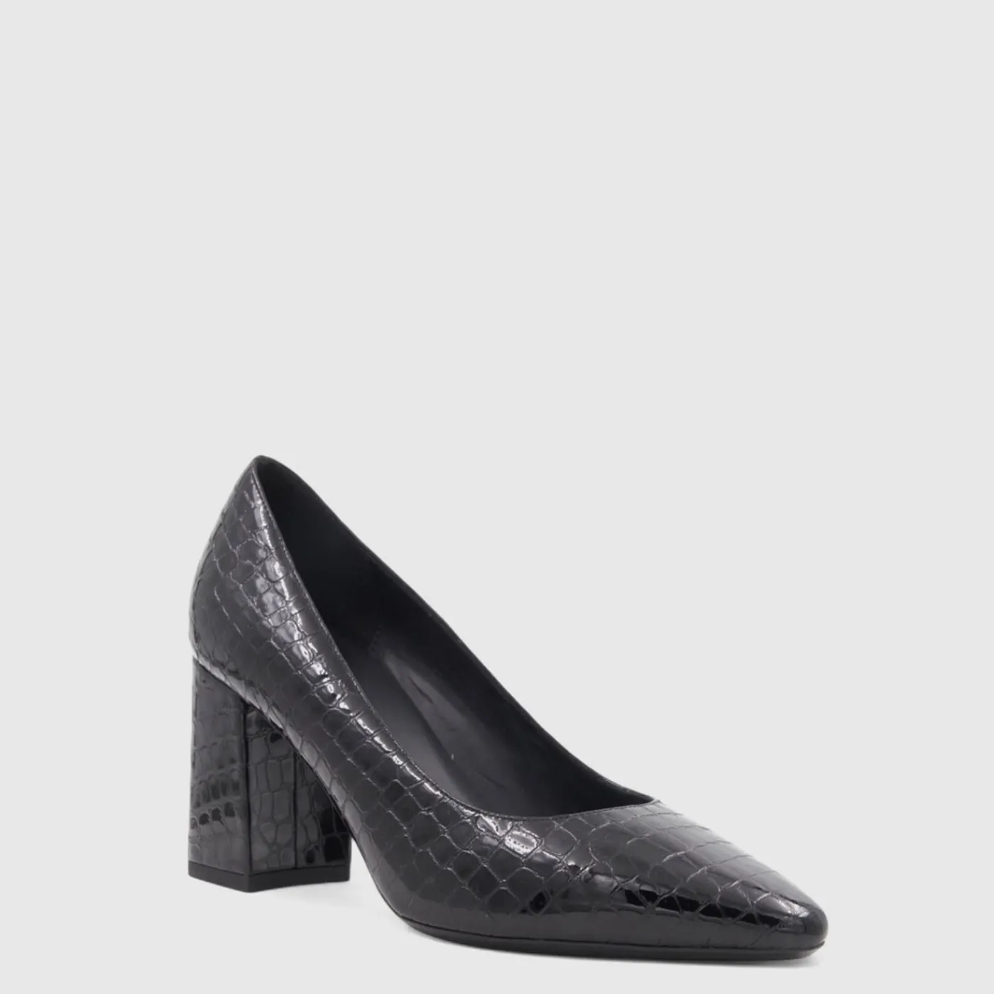 Heels*Aquatalia Peony Black embossed croc