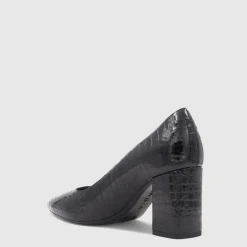 Heels*Aquatalia Peony Black embossed croc